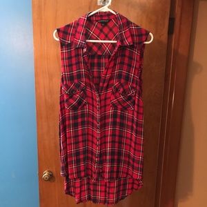 Plaid Checkered Sleeveless Top